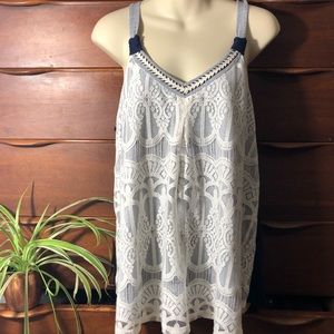 Lace and Jersey Racer Back Tank